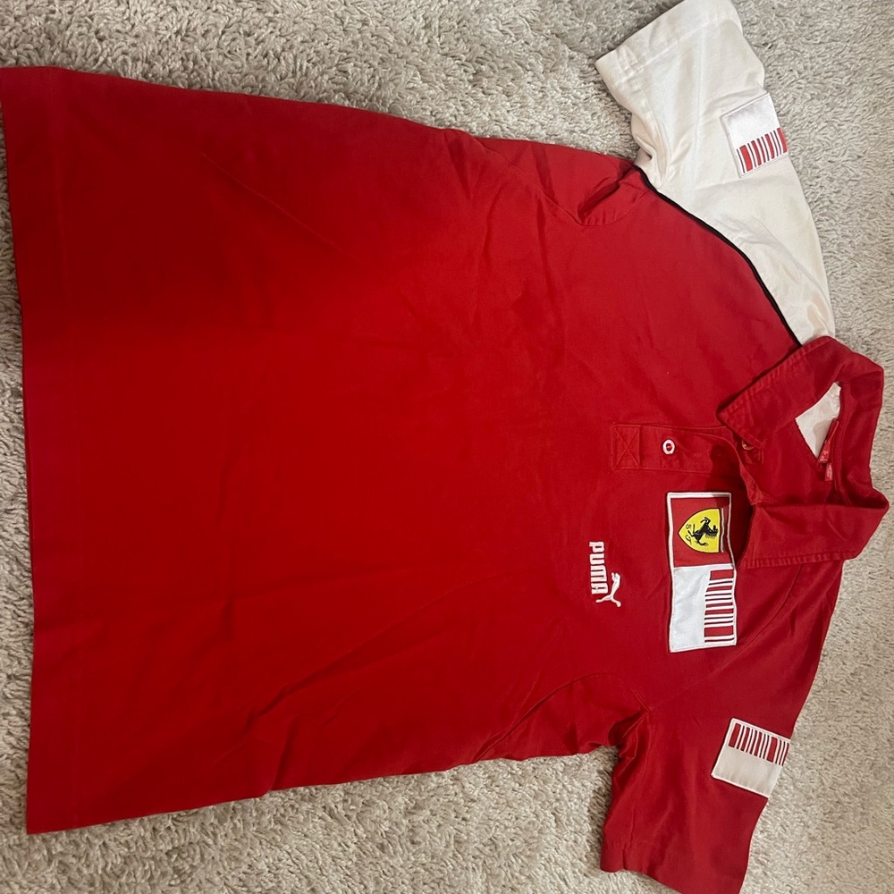 Puma Red and White Ferrari Polo